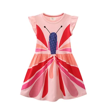 2023, Летнее платье без рукавов для маленьких девочек, хлопок с красивой бабочкой, мягкая и комфортная повседневная одежда для детей 2-7 лет