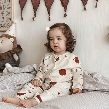MILANCEl 2023 Осенний детский Пижамный комплект Вафельная Одежда для сна Пижамный костюм для мальчиков
