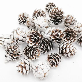 Мини-сосновые цветы 1,5-4 см, рождественские украшения, сосновые декоративные материалы 