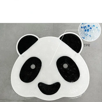 Силиконовый массажный коврик Panda для ванной комнаты, Противоскользящий для купания, Растирание спины, Божественный Инструмент для мытья ног, Коврик для пола в душевой