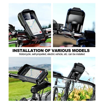 Чехол для телефона на руль, сумка, водонепроницаемый держатель для телефона для велосипеда, мотоцикла, вращение на 360 градусов для велосипедного снаряжения для верховой езды